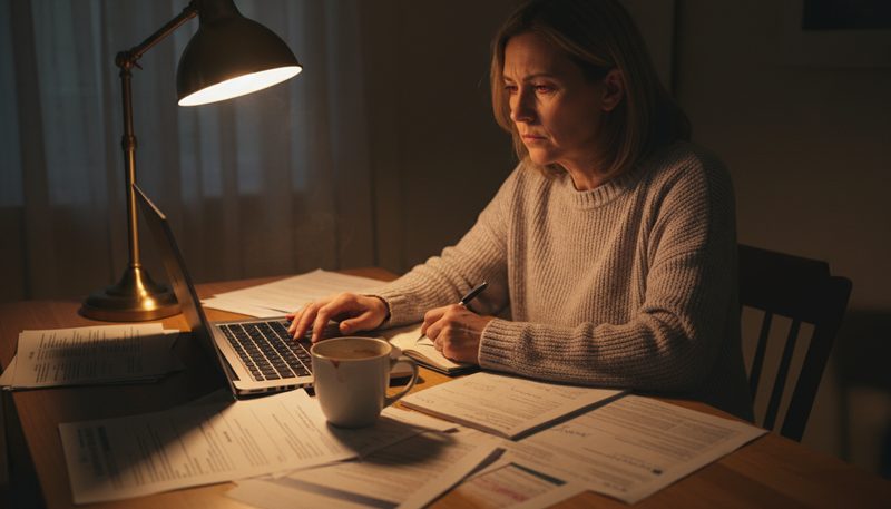 Aidant familial effectuant des démarches administratives