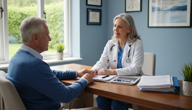 Médecin gériatre consultant une personne âgée