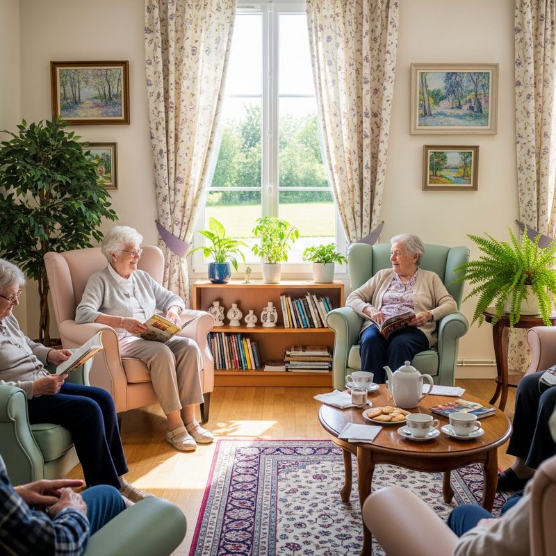 Espace de vie convivial dans un EHPAD traditionnel