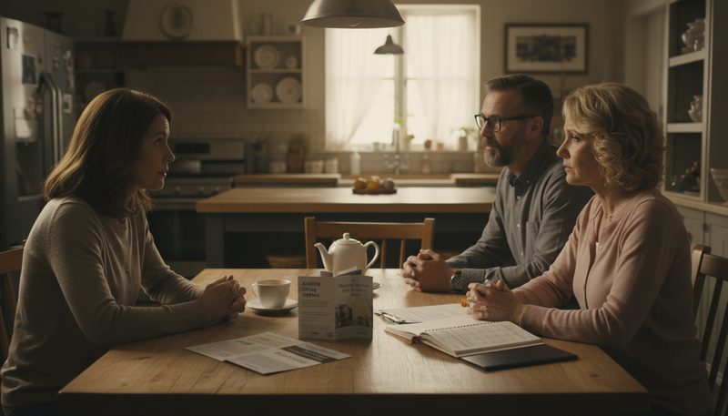 Réunion familiale pour discuter du placement en EHPAD