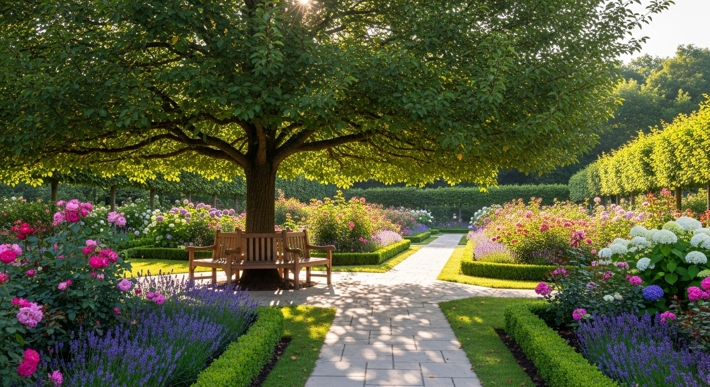 Jardin paysager d une résidence autonomie senior