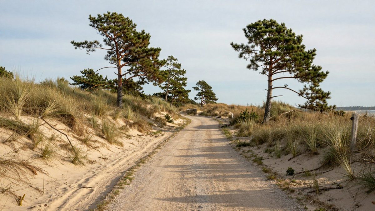 Illustration : un chemin de promenade au bord de l'Atlantique